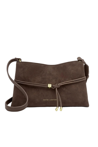 Lori Suedette Crossbody Bag in Bitter Chocolate