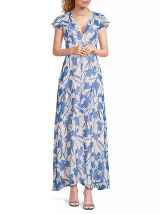Nia Dress-Blue/White