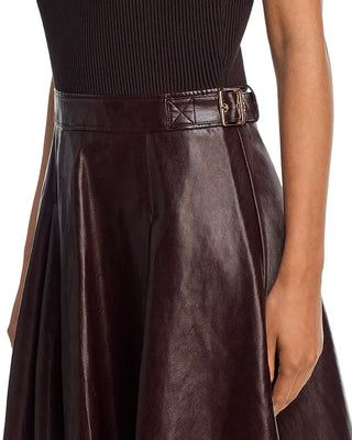 Devyn Leather/Knit Skirt Mini
