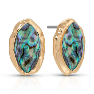 Abalone Luxe Mini Studs - Abalone With 18k Gold Plating