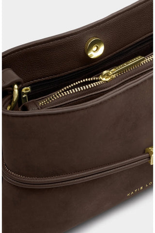 Lori Suedette Crossbody Bag in Bitter Chocolate