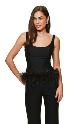 Rizzo Top- Black Feather