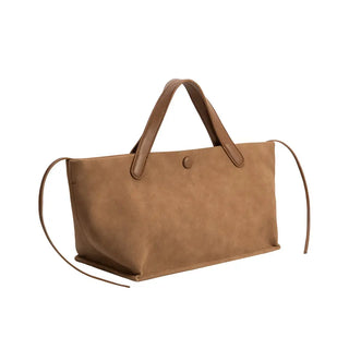 Tan Jill Suede Recycled Vegan Tote Bag