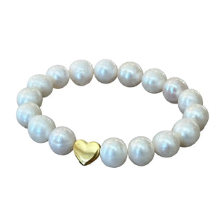 Freshwater Pearl Heart Bracelet-gold