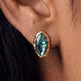 Abalone Luxe Mini Studs - Abalone With 18k Gold Plating
