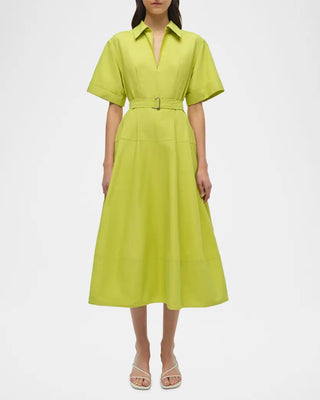 DEANNA S/S BELTED MIDI DRESS