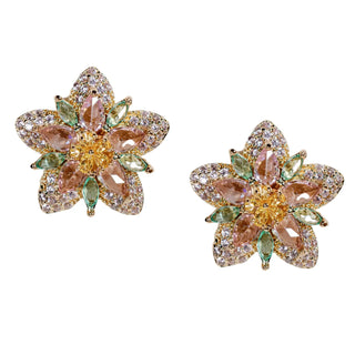 Lotus Bloom Crystal Statement Studs