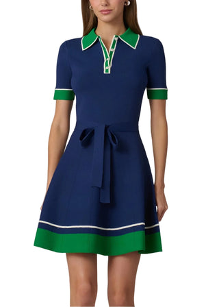 Bennett Dress- Navy/Green