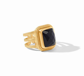 R212GBO-7 Cheval Statement Ring Obsidian Black