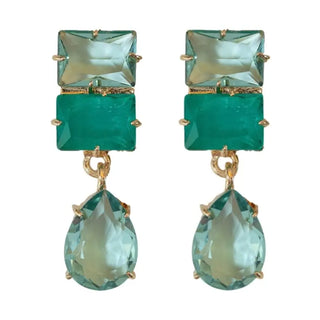 Amalfi Turquoise Ombre Gem Drop Statement Earrings