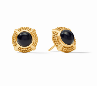 ER944GBO00 Cabochon Stud Obsidian Black