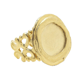 Circle Handcast Gold Adjustable Ring