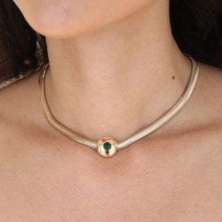 Emerald City Necklace - Emerald Crystal With 18k Gold Plating