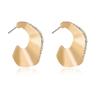 Ripple Pave Hoops - Clear Crystals
