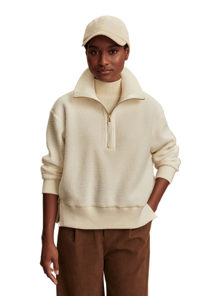 Roselle Half Zip Fleece- Egret