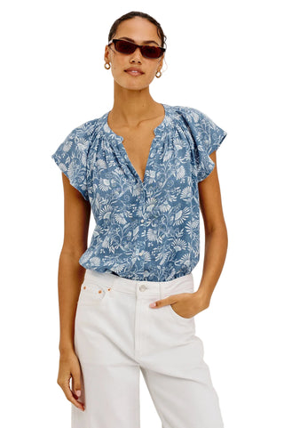 Alena Top- Blue Cassia