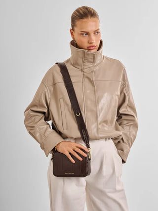Avery Small Crossbody Chocolate Eel