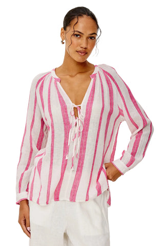 Brielle Top-Pink Delphine Stripe