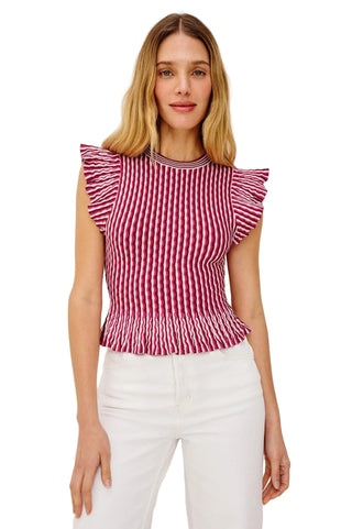 Bryn Top- Berry Stripe