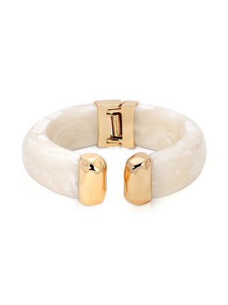 Carved Relic Cuff - Bone Acrylic With 18k Gold Plating