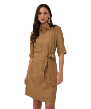 Light Caramel Tie Waist Dress