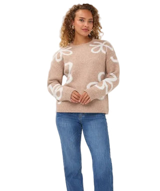 Sand Floral Sweater