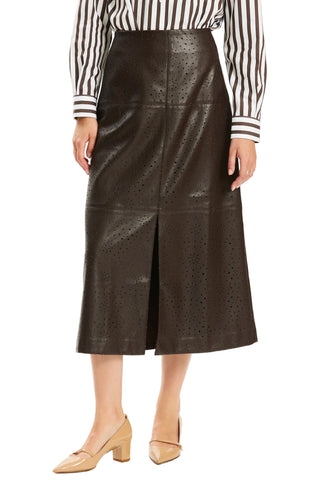 Phoebe Punched Vegan Leather Skirt