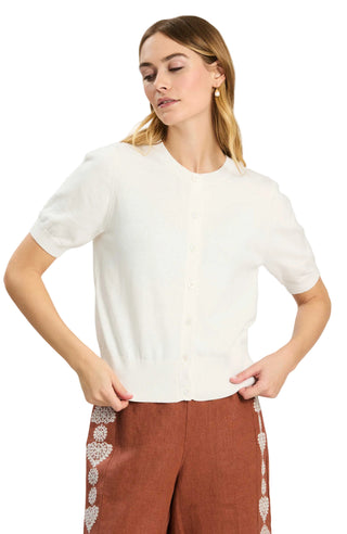 Kit Knit Blend Cardigan - White