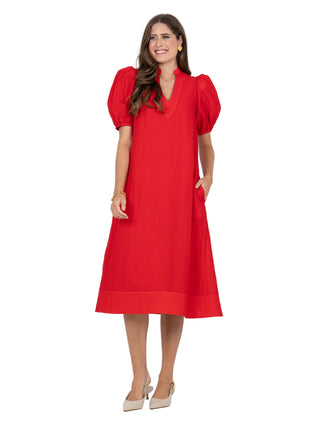 Hampton Dress - Cardinal Red
