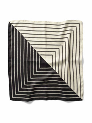 Modern Geometric Stripe Scarf - Black