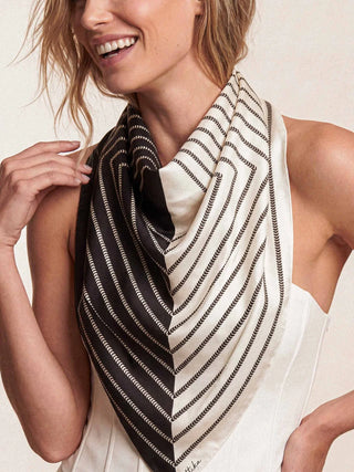 Modern Geometric Stripe Scarf - Black