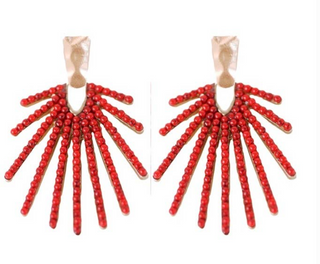 2025 Red Sunburst Earrings