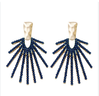 2025 Navy Sunburst Earrings