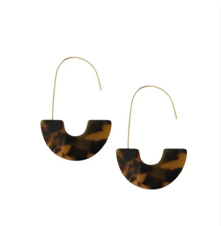 2025 Brown Tortoise Minimalist Statement Threader Earrings