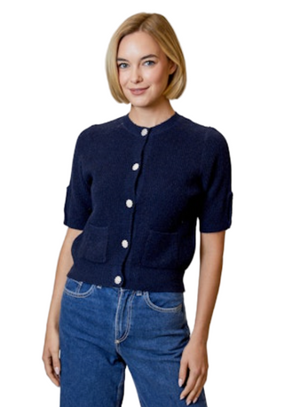 Navy Gemstone Cardi
