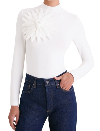 Off-White Long Sleeve Flower Top