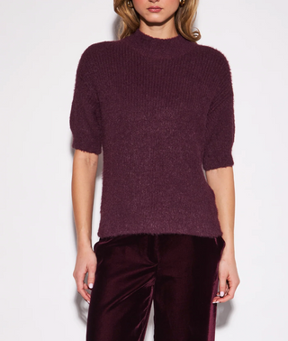 Kyla Short Sleeve Bordeaux Sweater