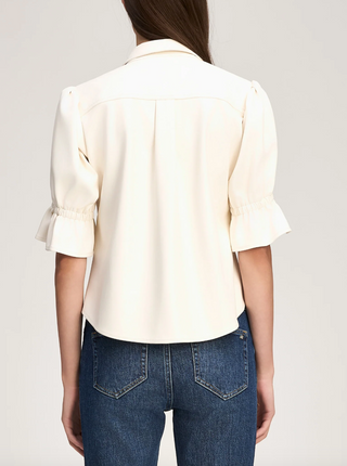 Ecru Vegan Leather Fiona Top