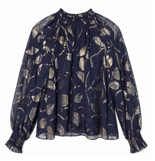 Sawyer Blouse-Foothill Leaf Metallic