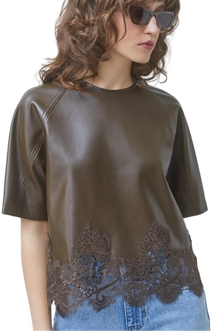 London Lace Leather Top
