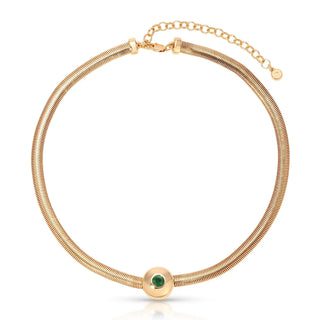 Emerald City Necklace - Emerald Crystal With 18k Gold Plating