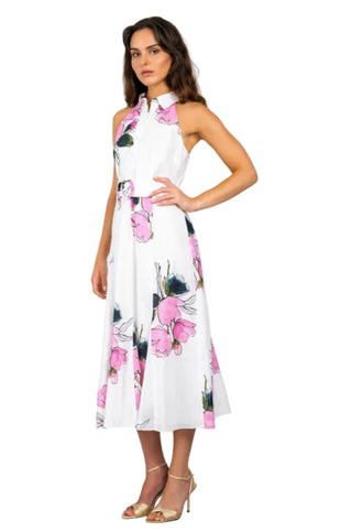 Jolene Midi Dress- White Multi