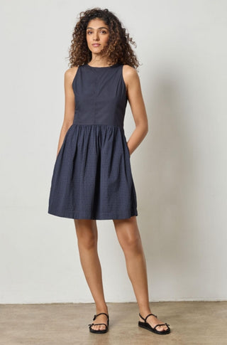 Eyelet Mini Dress : Navy