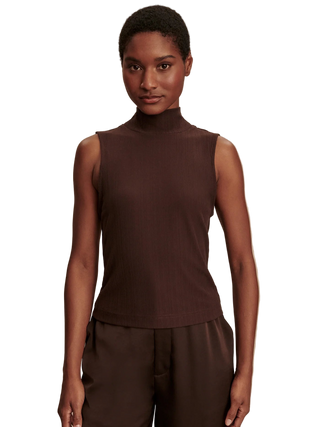 Caley Fitted Tank- Coffee Bean
