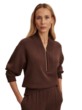 Sally Half Zip- Coffee Bean