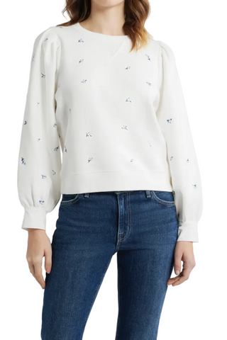 Tiffany Sweatshirt Embroidered Blue Iris