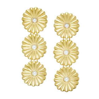 Connie Pearl Triple Stack Earring 1278W