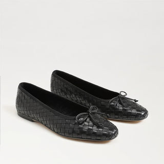 Ruthie Woven Flat Black Leather