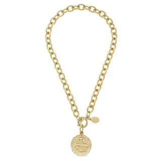 Gold Coin Toggle Necklace - Gold