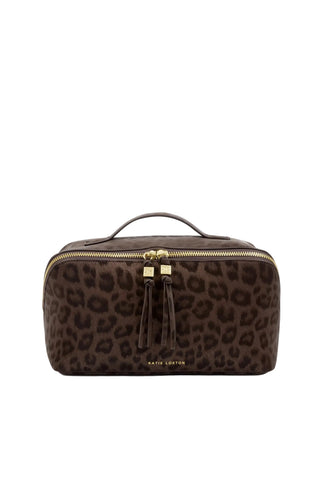 Soho Large Makeup and Toiletry Bag in Chocolate Leopard